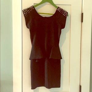 Sexy black peplum dress